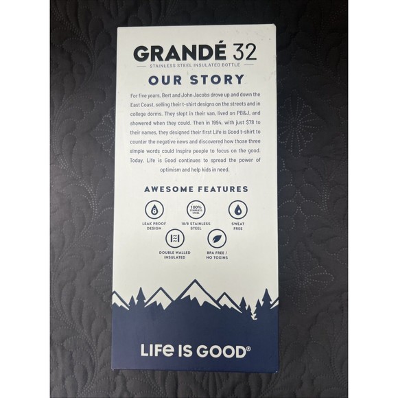 NIB Life Is Good 25 OZ Stainless Steel Tumbler Snow & Affirmation Stickers Gift - Picture 4 of 7